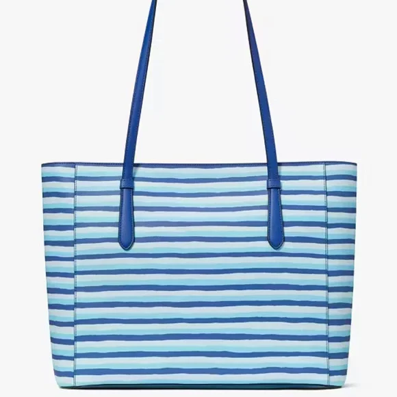 Kate Spade Schuyler Wave Stripe Medium Tote With Fish Charm $359 - Picture 5 of 8